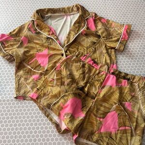 Tropical Print Pajama Shorts Size M
